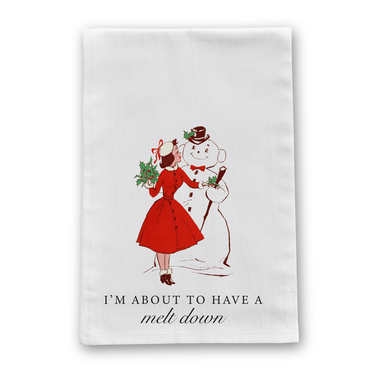 Barrel Down South - About To Have A Melt Down Funny Christmas Tea Towel