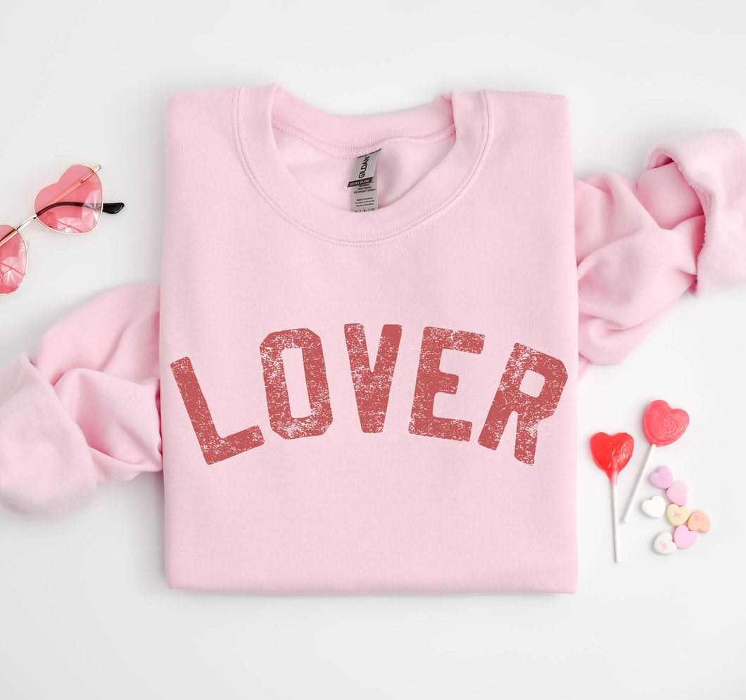 Mugsby - Lover Pink Sweatshirt, Valentine's Crewneck, Lover Shirt