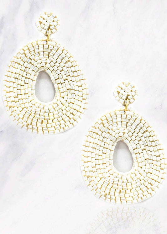 Suzie Q USA - Bead Flat Doughnut Shape Earrings