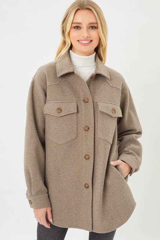 Vanilla Monkey - Fleece Oversized Jacket - Coco Brown