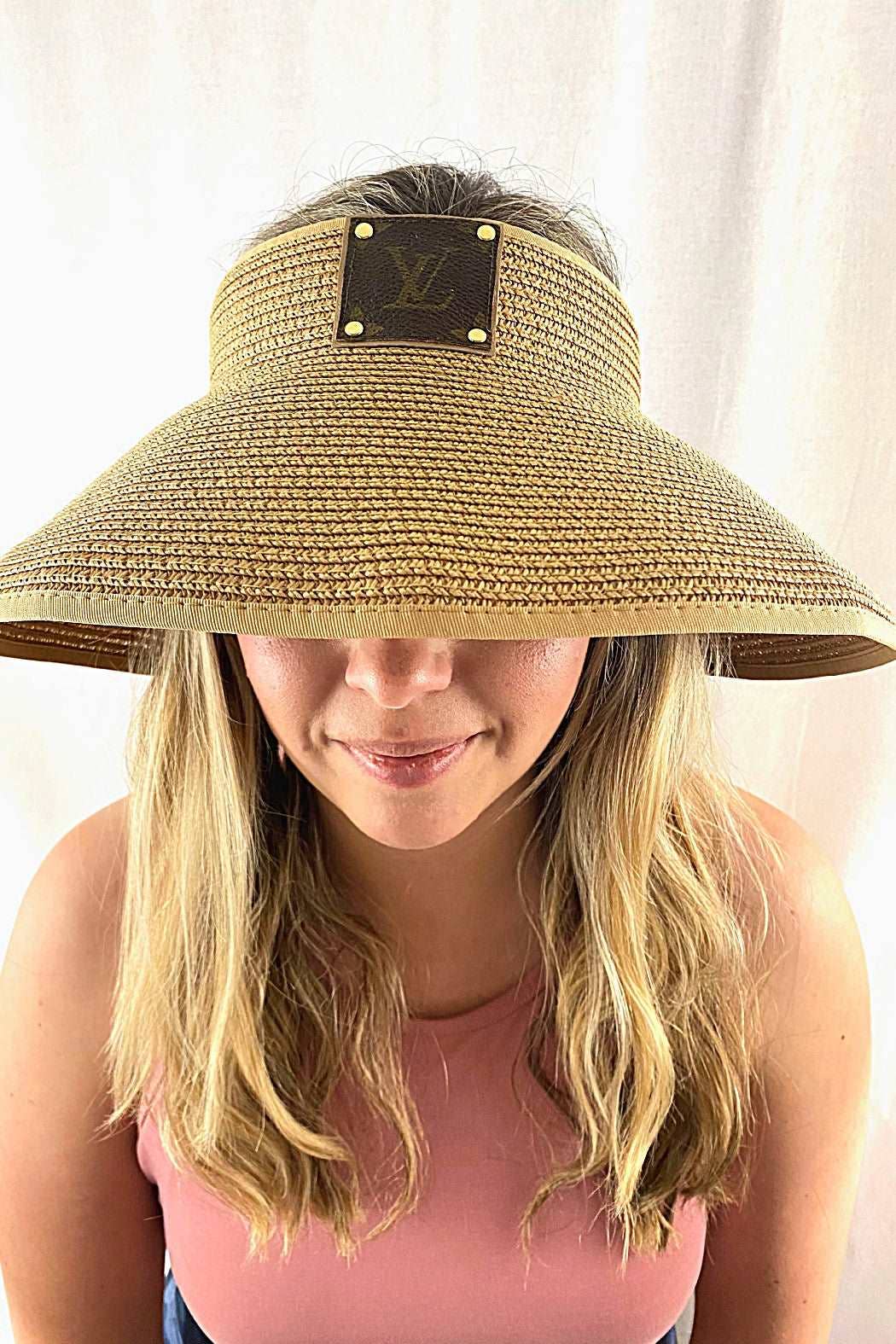 Embellish Your Life - Up-cycled LV Rollable Packable Straw Visor