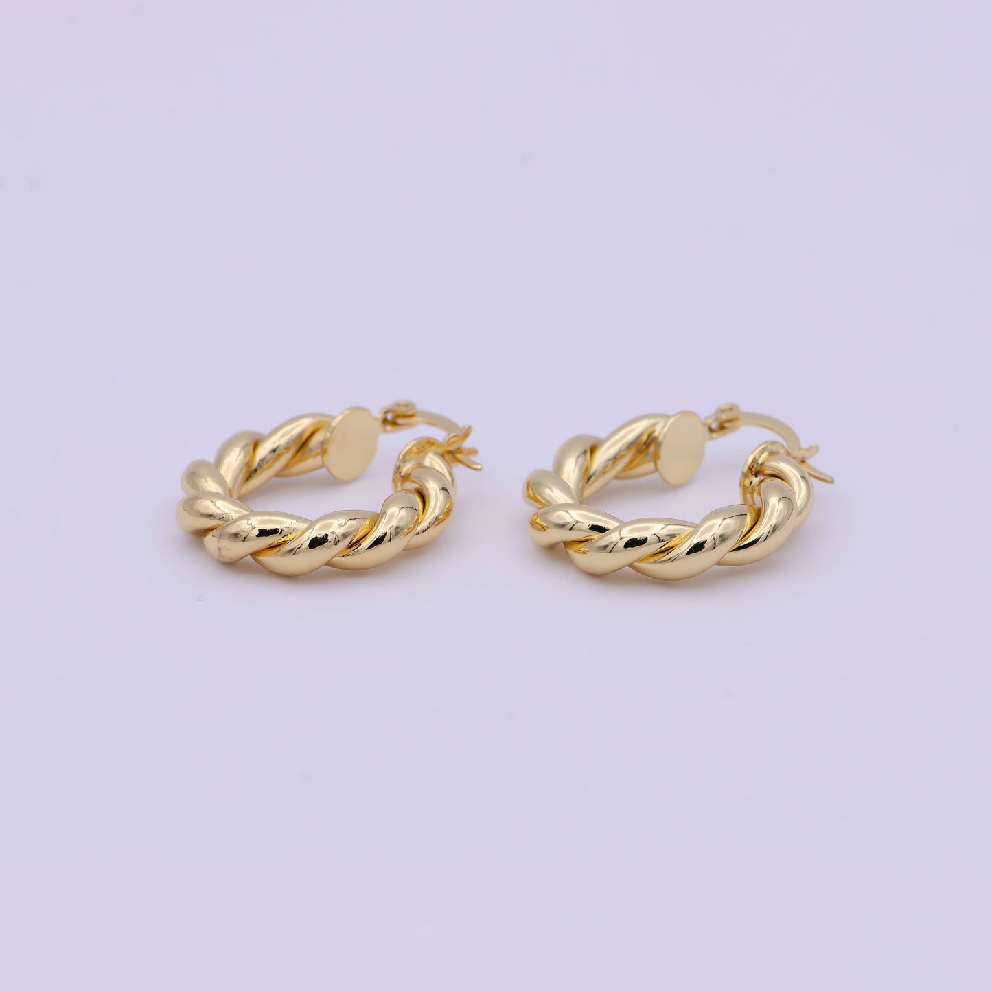 Aim Eternal - Bold Rope Design Gold hoop Twisted Earring