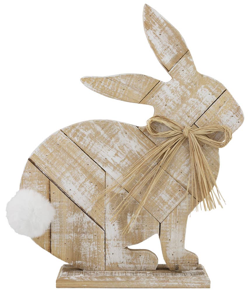 20" Lilly Belle Bunny Wood White Easter Accents