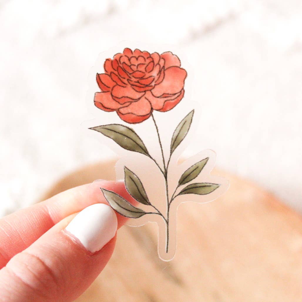 Elyse Breanne Design - Clear Ranunculus Sticker 2.5x1.5in