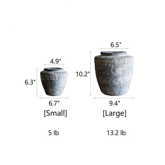 Rustic Reach - Ancient Maya Style Flower Pot: Small