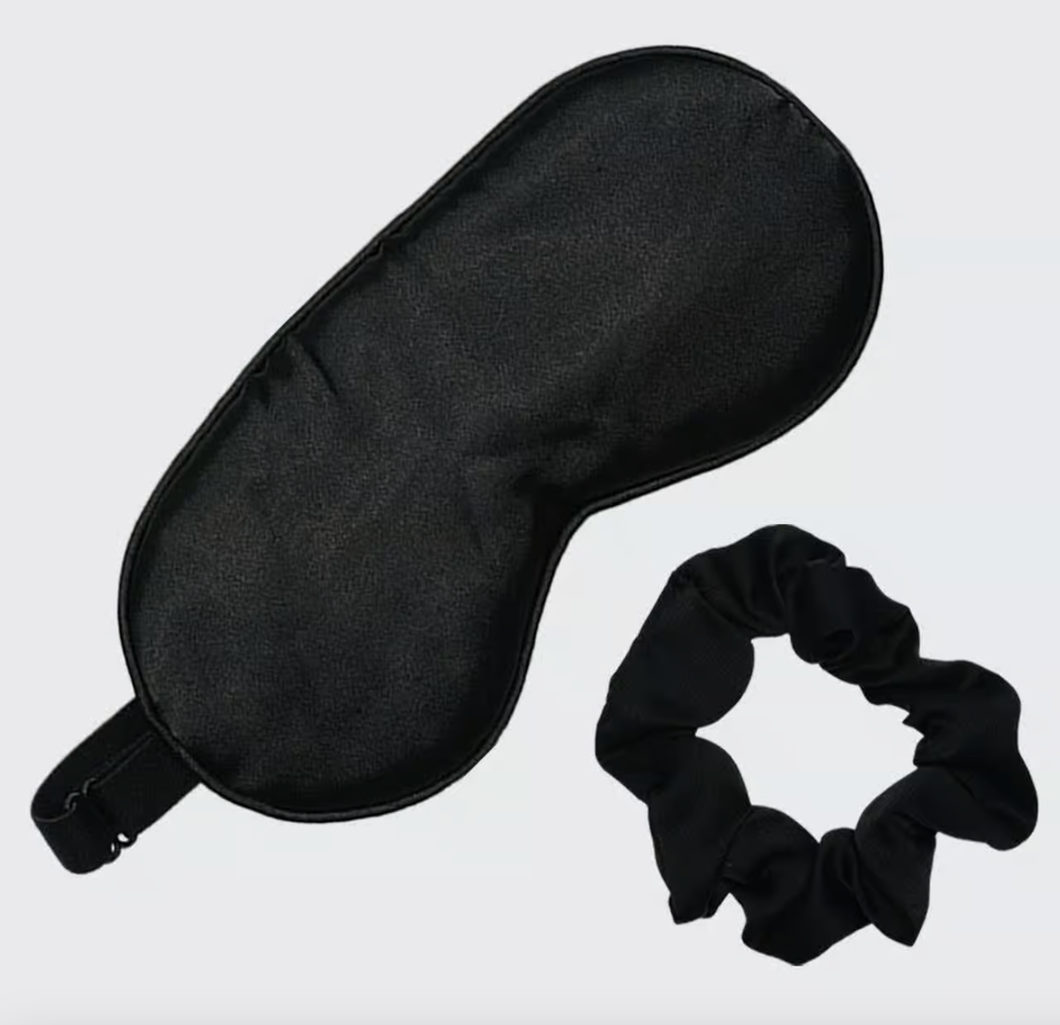 KITSCH - Satin Eyemask & Sleep Scrunchie Set - Black