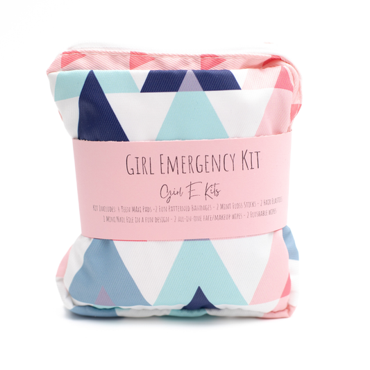 Girl E Kits - First Period Kit For Girls - Pink Triangles