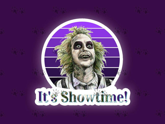 The Red Otter - Beetlejuice Its Showtime Sticker, 80's Movies, Movie Quotes, Funny, 80's Nostalgia, Laptop, Water Bottle, Tumbler, Cooler, Phone, Gift