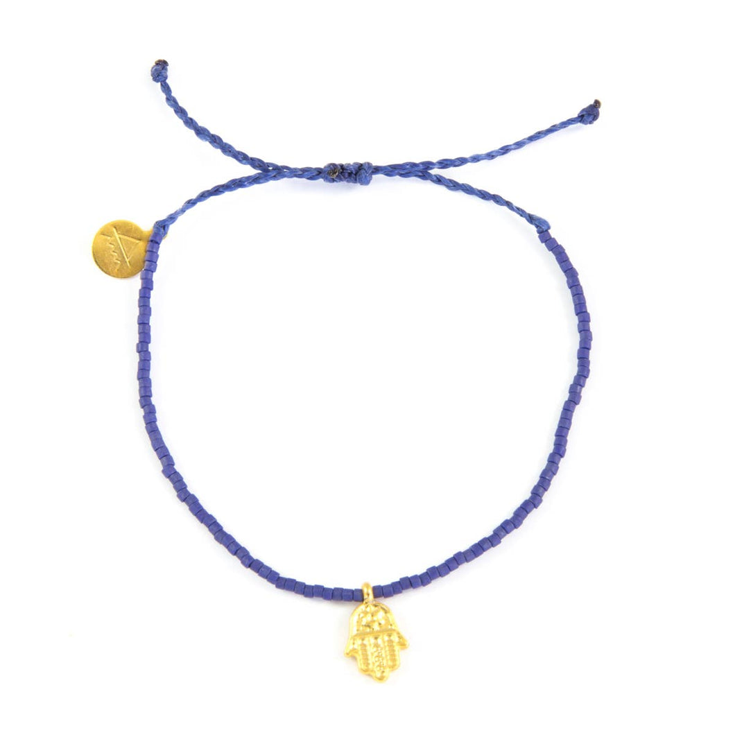 Nica Life - Navy Hamsa Charm Bracelet