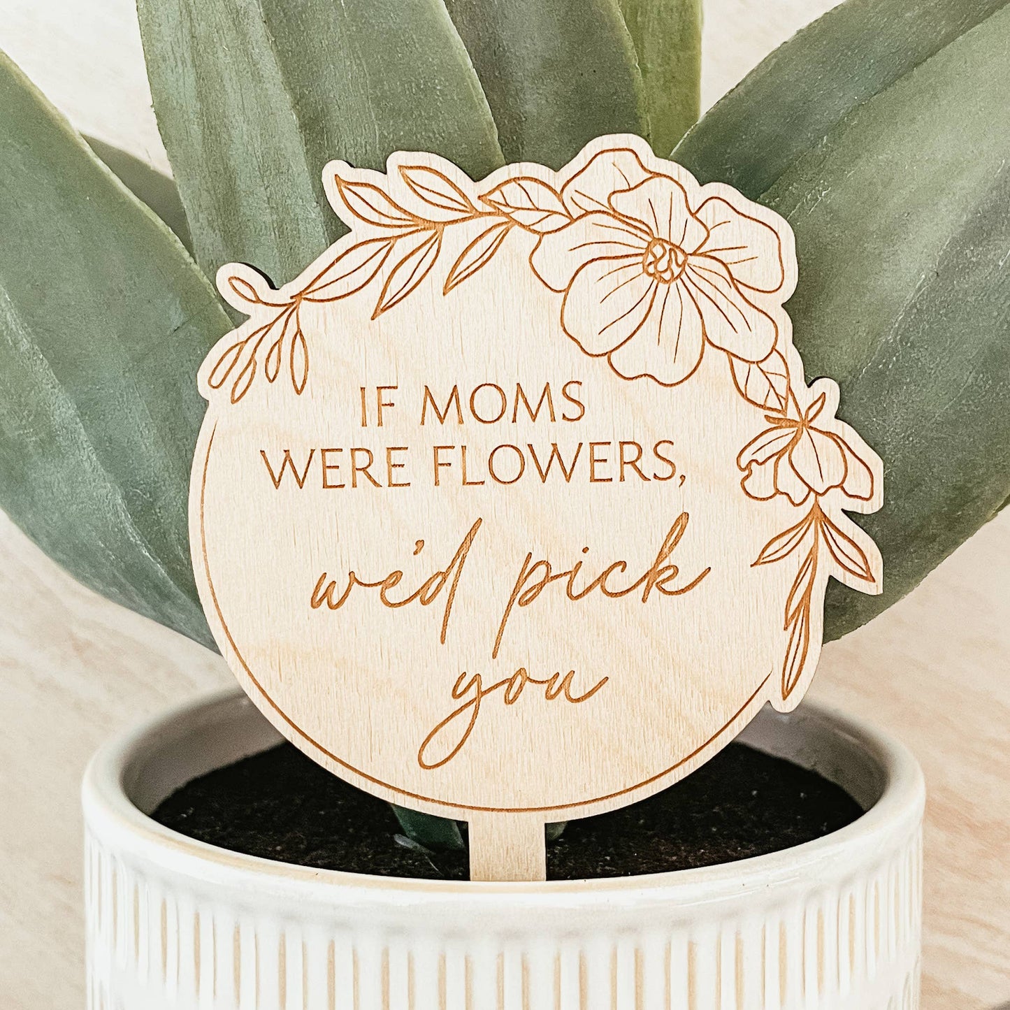 Knotty Design Co. - If Moms Were Flowers Plant Stake
