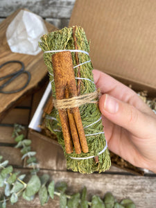 Larks and Leo - Cedar Sage Stick with Cinnamon, Smudge Sticks, Fall Decor