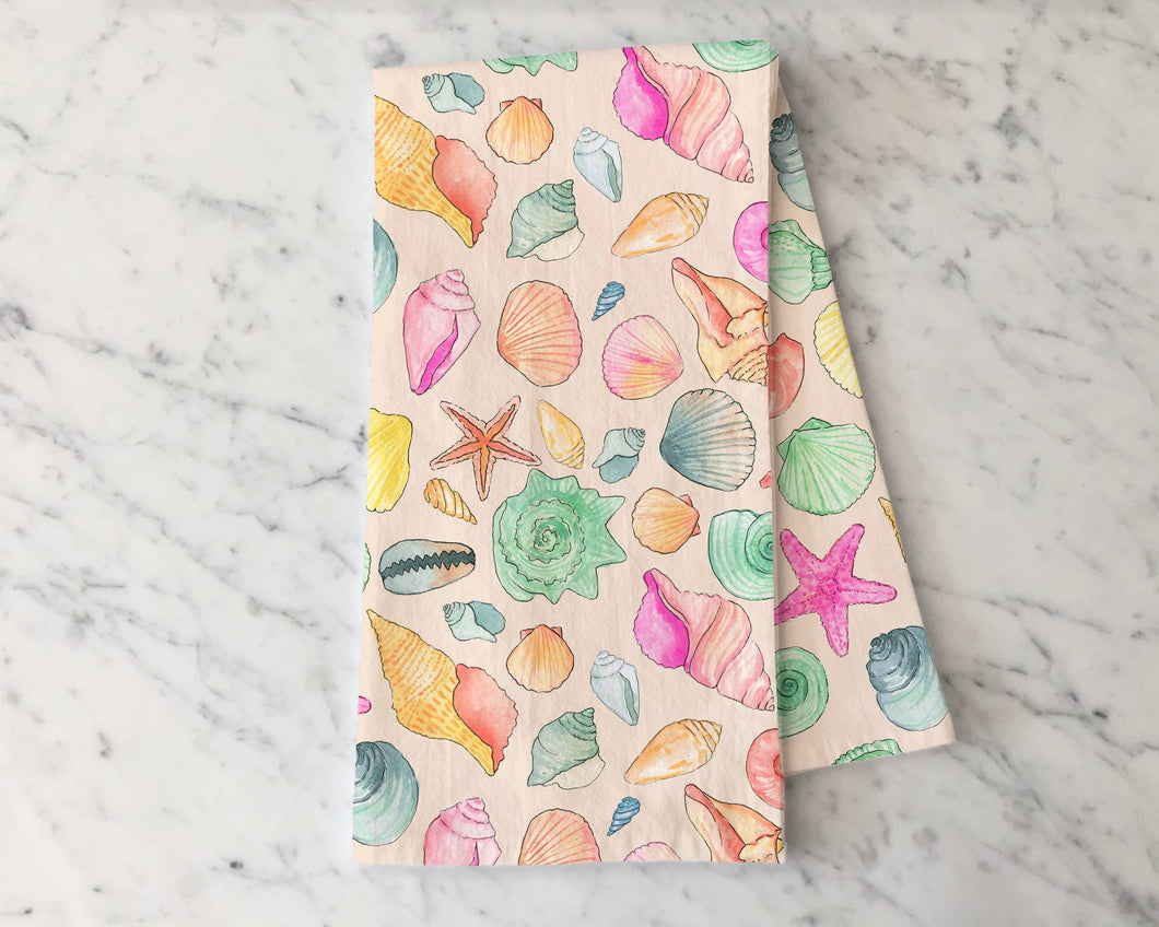 KelseyMDesigns - Seashells Tea Towel