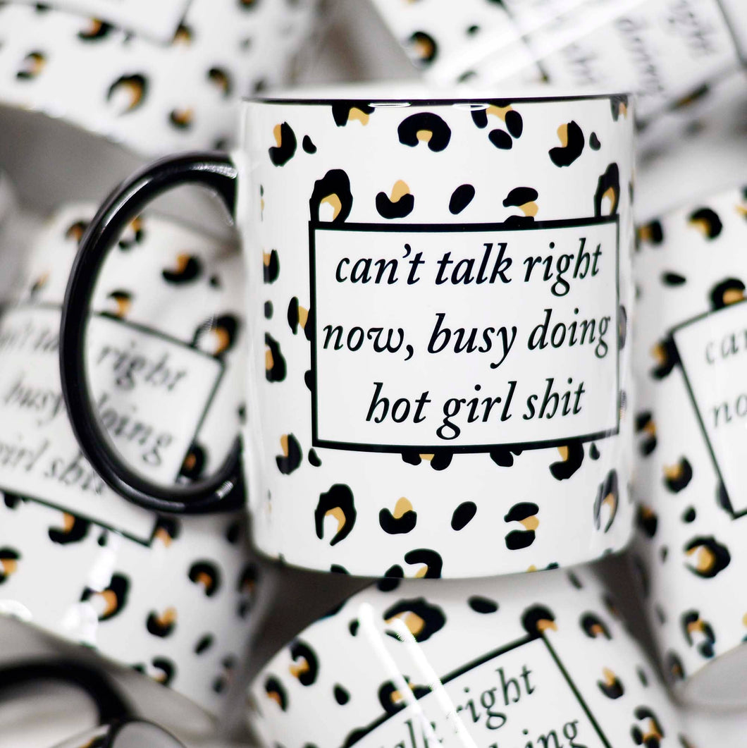 Mugsby - Can't Talk Right Now Leopard  Ceramic Mug