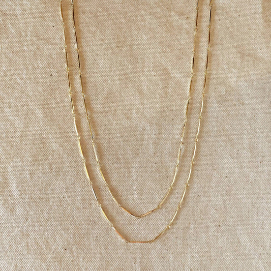 GoldFi - 18k Gold Filled 1mm Diamond Cut Straw Chain