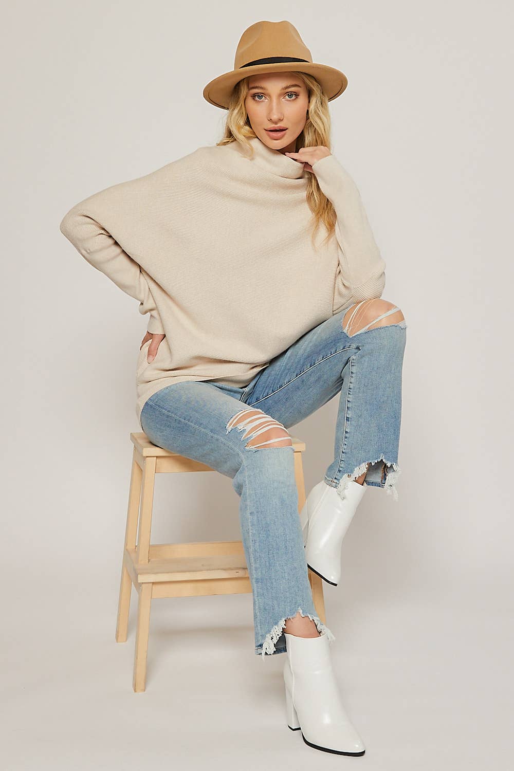 Bluivy - Slouch Neck Dolman Pullover - Shell