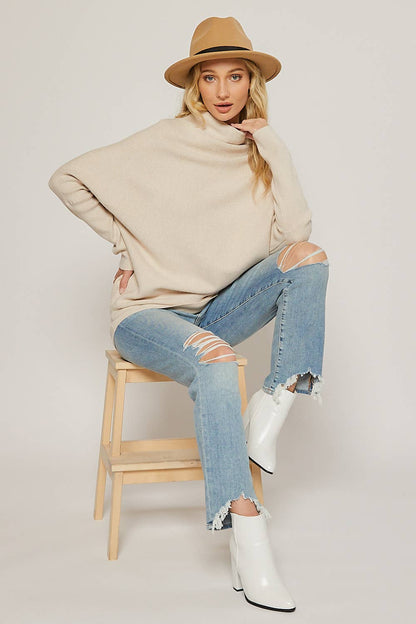 Bluivy - Slouch Neck Dolman Pullover - Shell