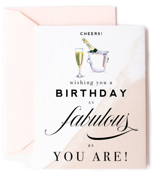 Kitty Meow Boutique - Cheers! Fabulous Champagne Birthday Card