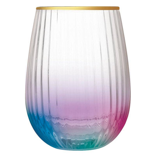 Multicolor Beveled Stemless