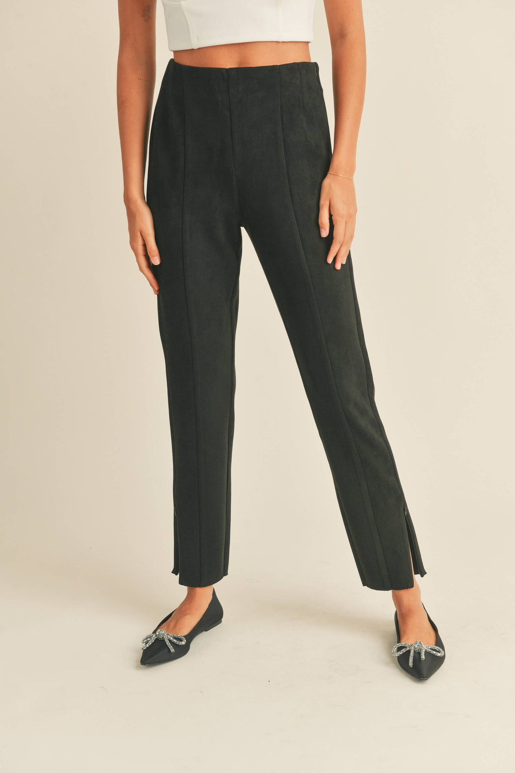 MIOU MUSE - SUEDE PANTS WITH ELASTIC BAND WAIST