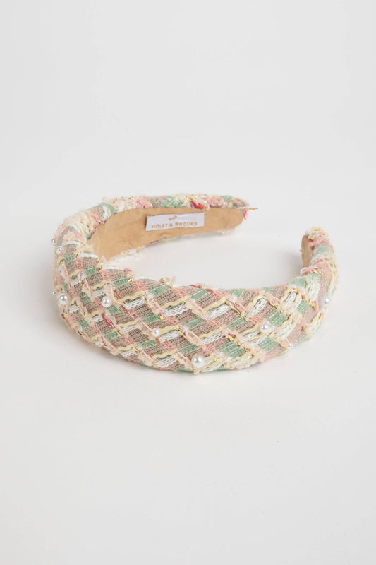 Violet & Brooks - Tweed Pearl Headband
