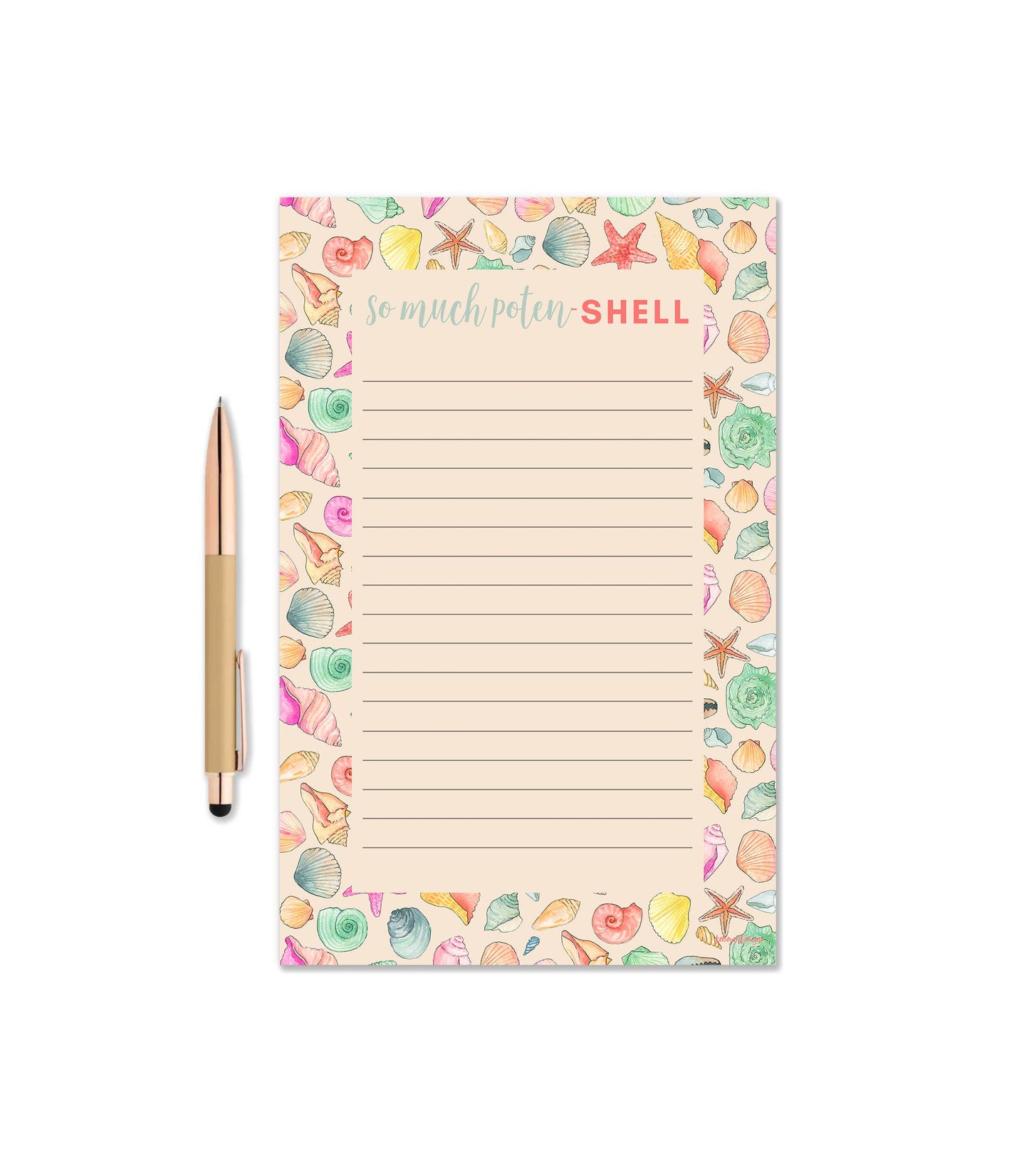 KelseyMDesigns - So Much Poten-Shell Notepad