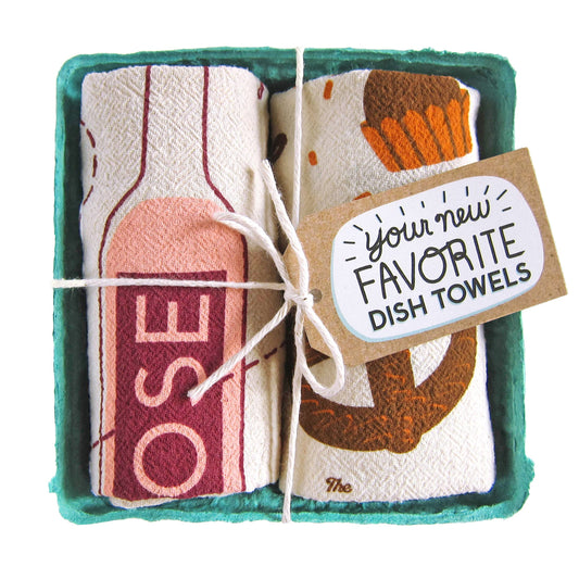 The Neighborgoods - Vin et Chocolat - Dish Towel Set of 2