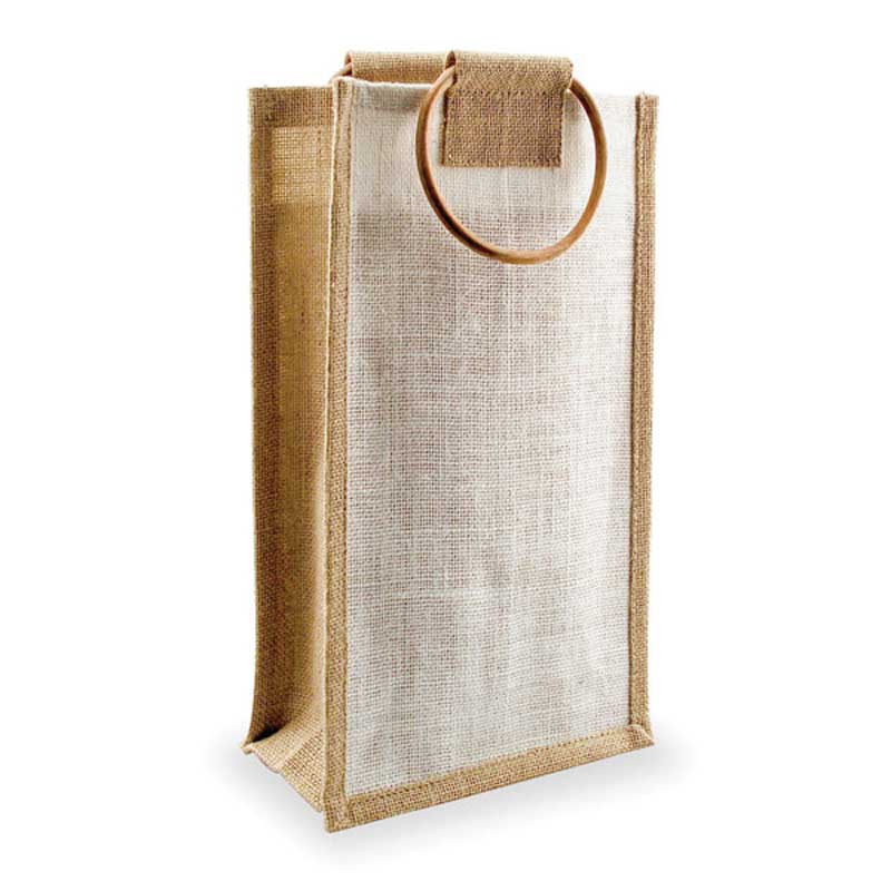 IWA Wine Accessories / Epic Products - Jute Bag Natural 2-Tone 2 Bottle 5-Pack #43-703