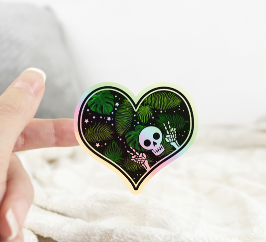 Ace the Pitmatian Co - Holographic Plant Love Skeleton Sticker