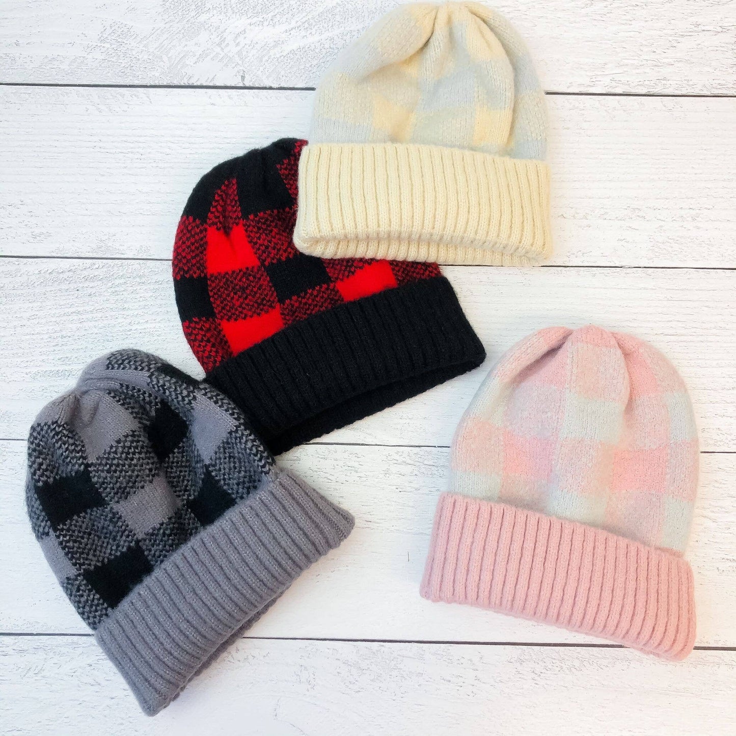 Prep Obsessed Wholesale - Buffalo Plaid Beanies