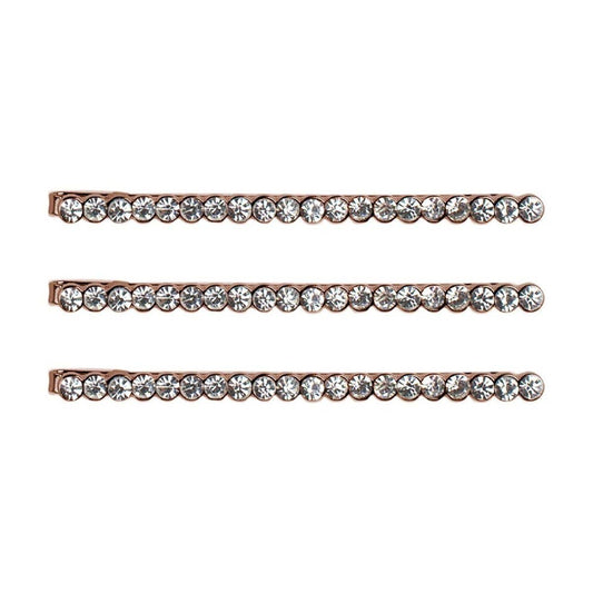 KITSCH - Rhinestones Metal Bobby Pins - Rose Gold