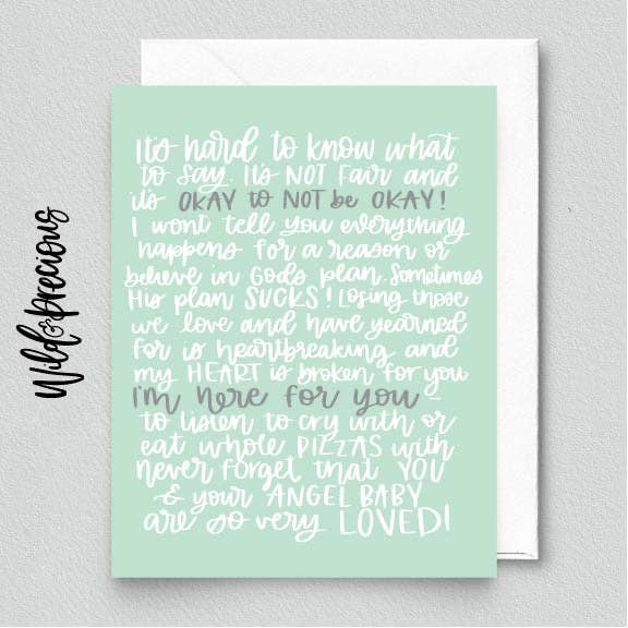 Wild & Precious - Angel Baby/Babies - Miscarriage Card - Pregnancy Loss Card
