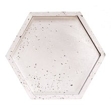 Sweet Water Decor - Natural Grey with Silver Glitter Concrete Hexagon Tray