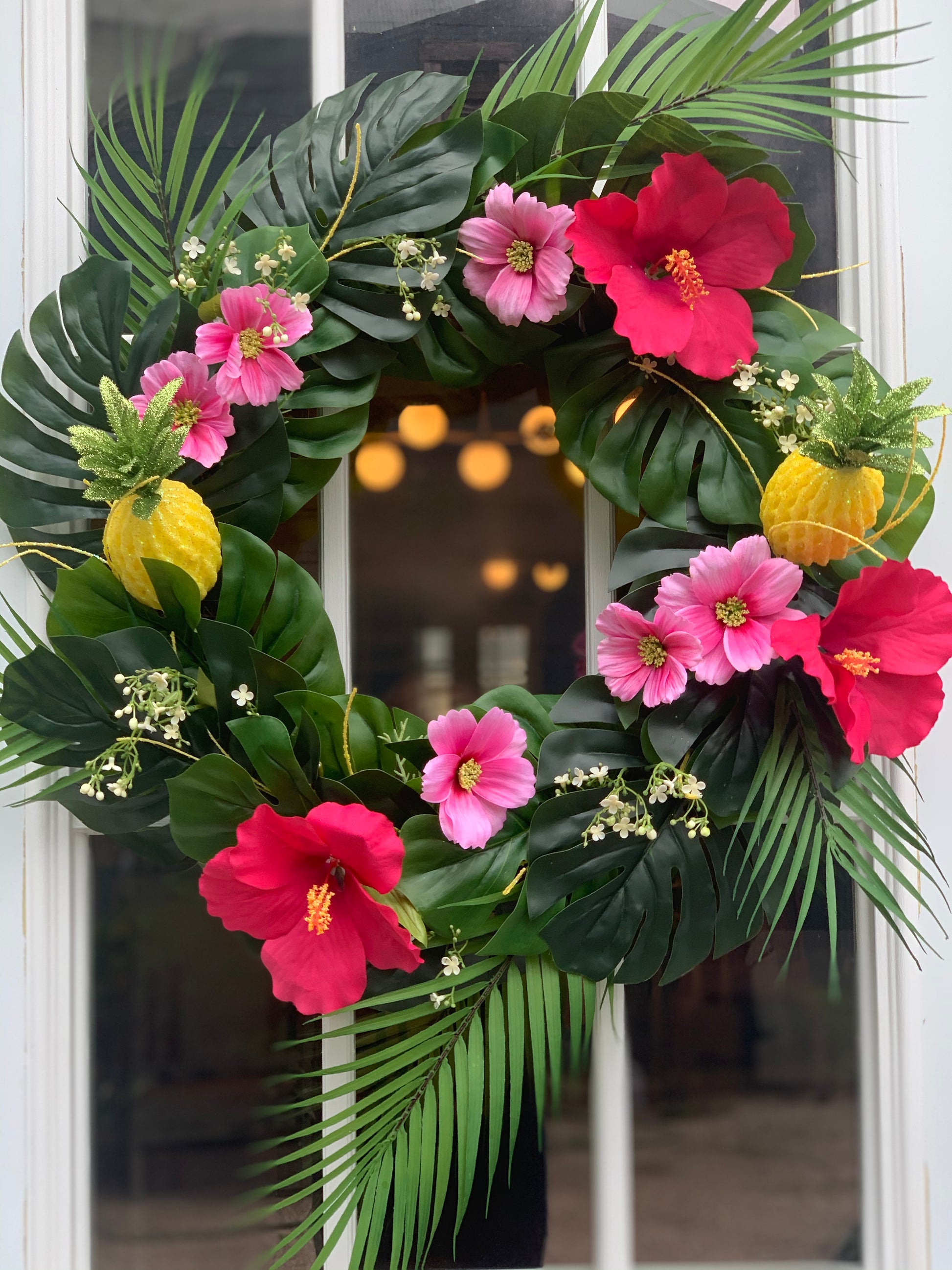 hibiscus pineapple plant Tropical Pineapple and Hibiscus Wreath – Ivy on Main
