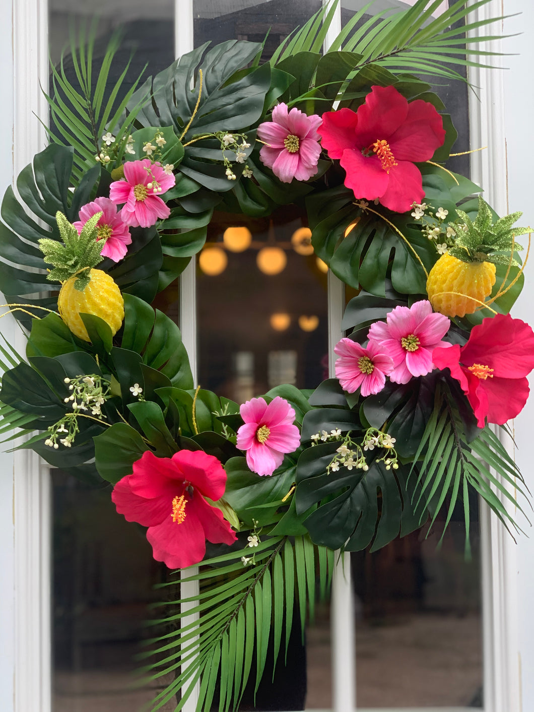 Tropical Pineapple and Hibiscus Wreath