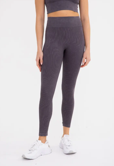 Mono B - Ribbed Essential Mineral Wash Seamless Highwaist Leggings