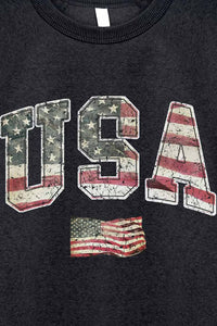 Honestee - USA Flag Graphic Cropped Sweatshirts