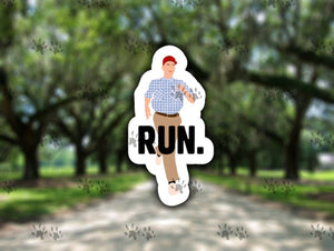 The Red Otter - Forrest Gump Sticker, White Run. Sticker, Run, Running, Forrest Gump, 90’s Movies, Vinyl, Decal, Free Shipping