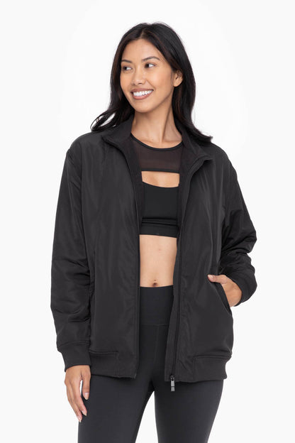 Mono B - Water Resistant Satin Finish Oversized Jacket