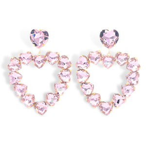Brianna Cannon - Light Pink Crystal Heart Earring