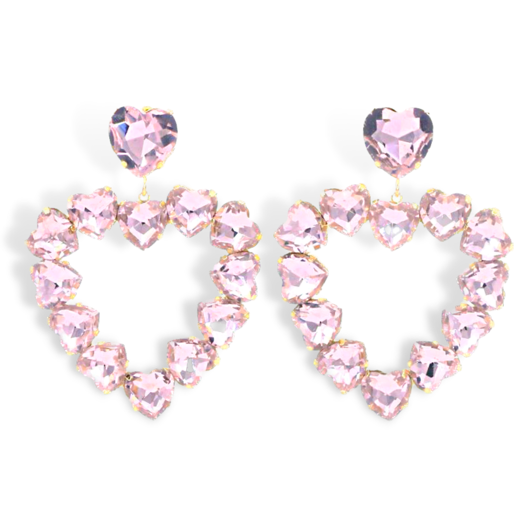Brianna Cannon - Light Pink Crystal Heart Earring