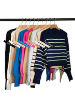 ESLEY - Solid Color Drop Shoulders Knit Sweater Top - Sand