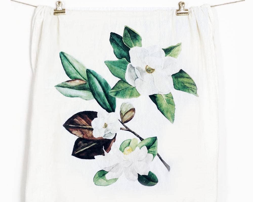 Honey Brush Design - Magnolia Tea Towel
