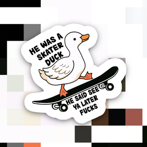 Ace the Pitmatian Co - Skater Duck Sticker