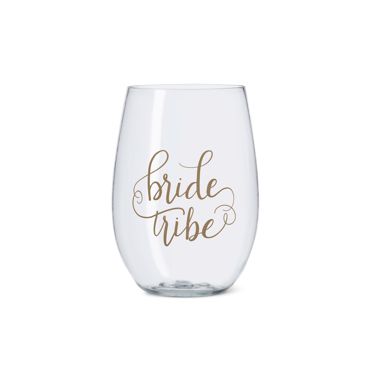 Samantha Margaret - 16 oz. Bride Tribe Durable Plastic Stemless Wine Cups with