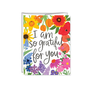 Pen & Paint - I am so grateful for you, Spring, Thank you card
