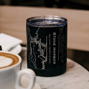 JACE.design - Stone Harbor NJ Map Insulated Cup in Matte Black