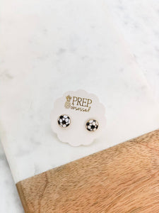 Prep Obsessed Wholesale - Soccer Ball Signature Enamel Stud Earrings