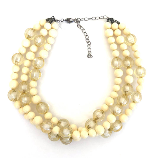 Leetie Lovendale - Ivory & Cream Givre' Morgan Beaded Necklace