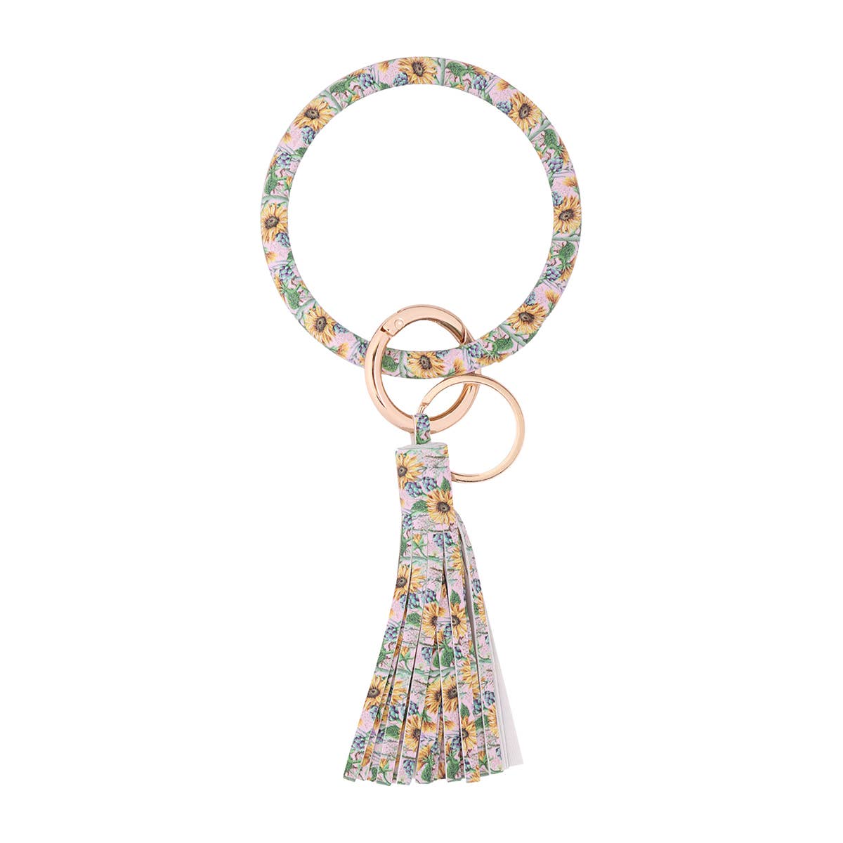 MYS Wholesale Inc - HDB3334 - PRINT LEATHER COATED KEYRING WITH LEATHER TASSEL