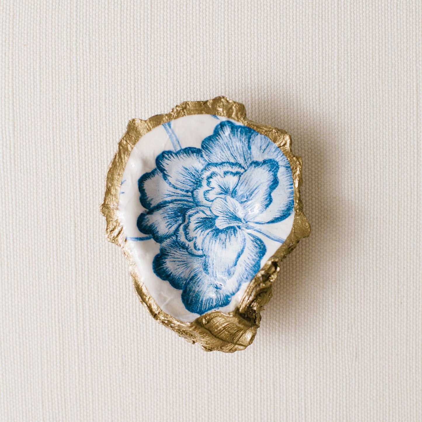 Grit and Grace Studio - Decoupage Oyster Jewelry Dish: Peony Bloom
